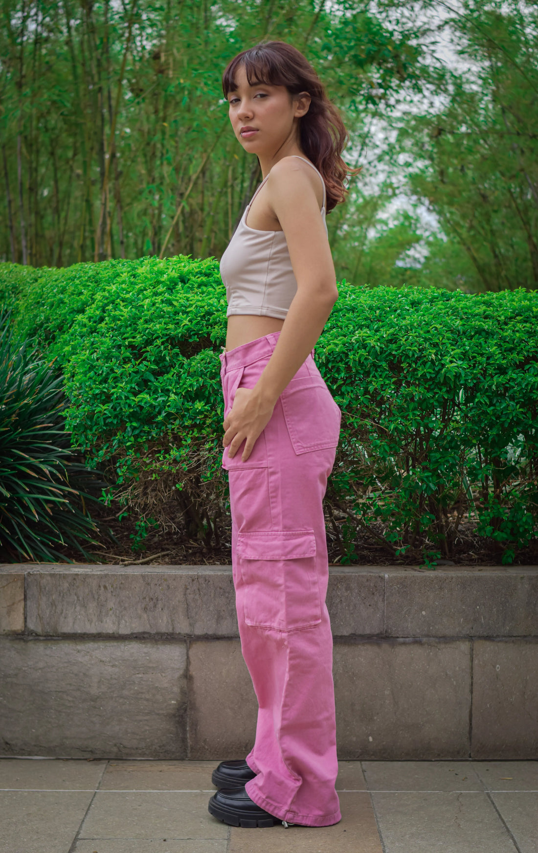 PANTALON CARGO MORA EN LECHE