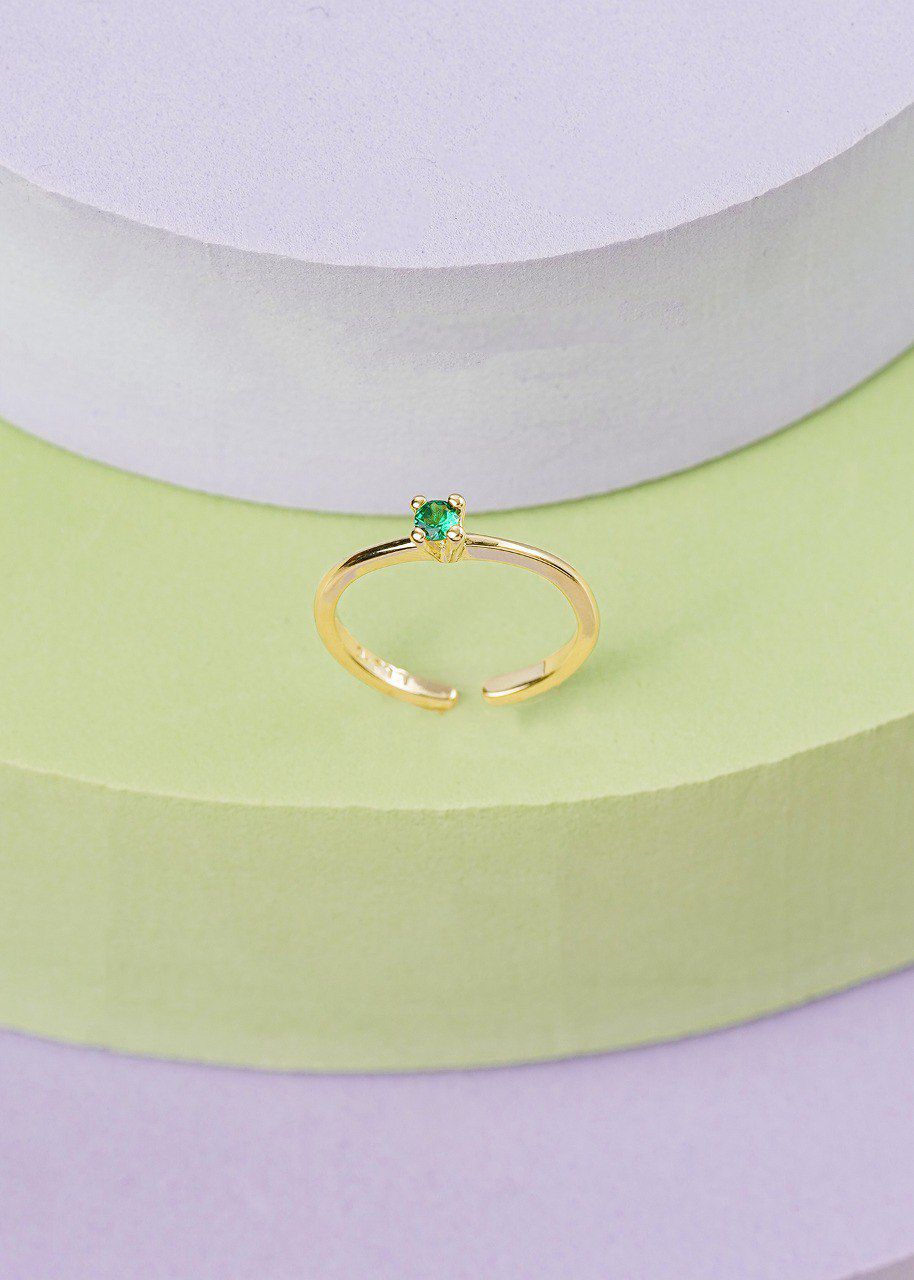 ANILLO PROMISE LISO VERDE AJUSTABLE