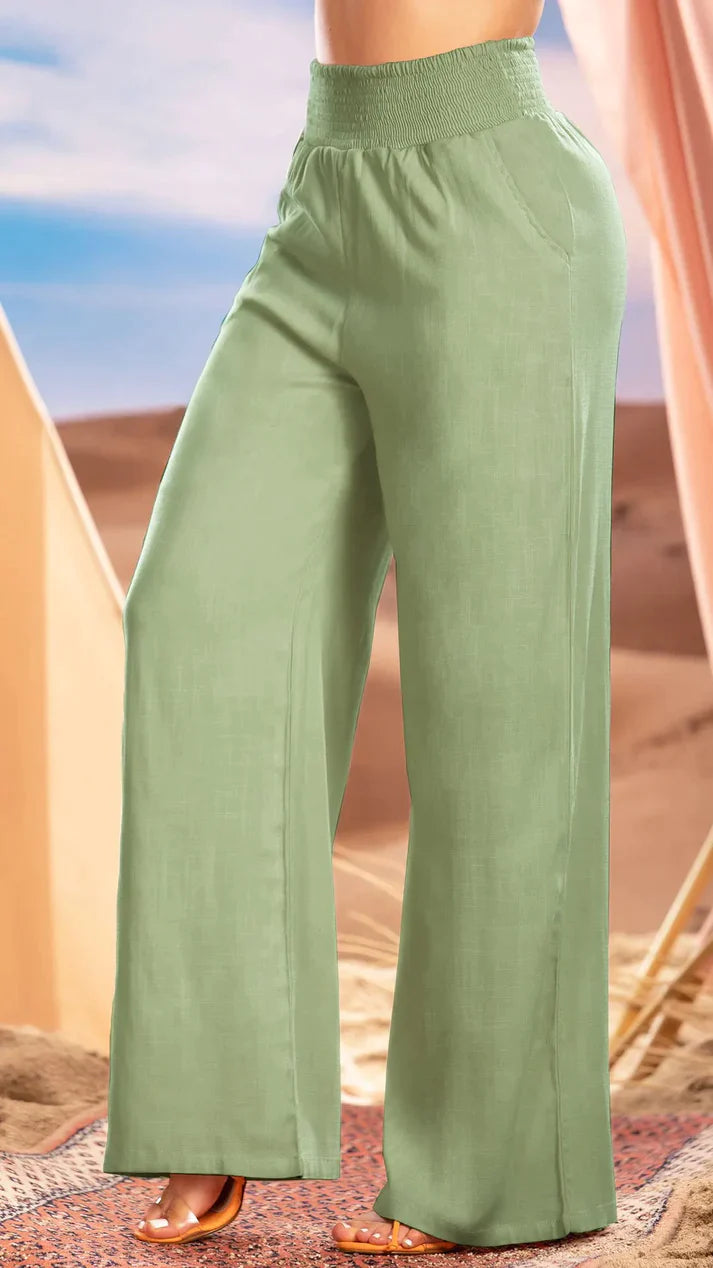 PANTALON CHALIS RAYON VERDE OLIVA M73853