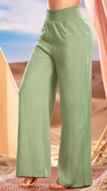 PANTALON CHALIS RAYON VERDE OLIVA M73853